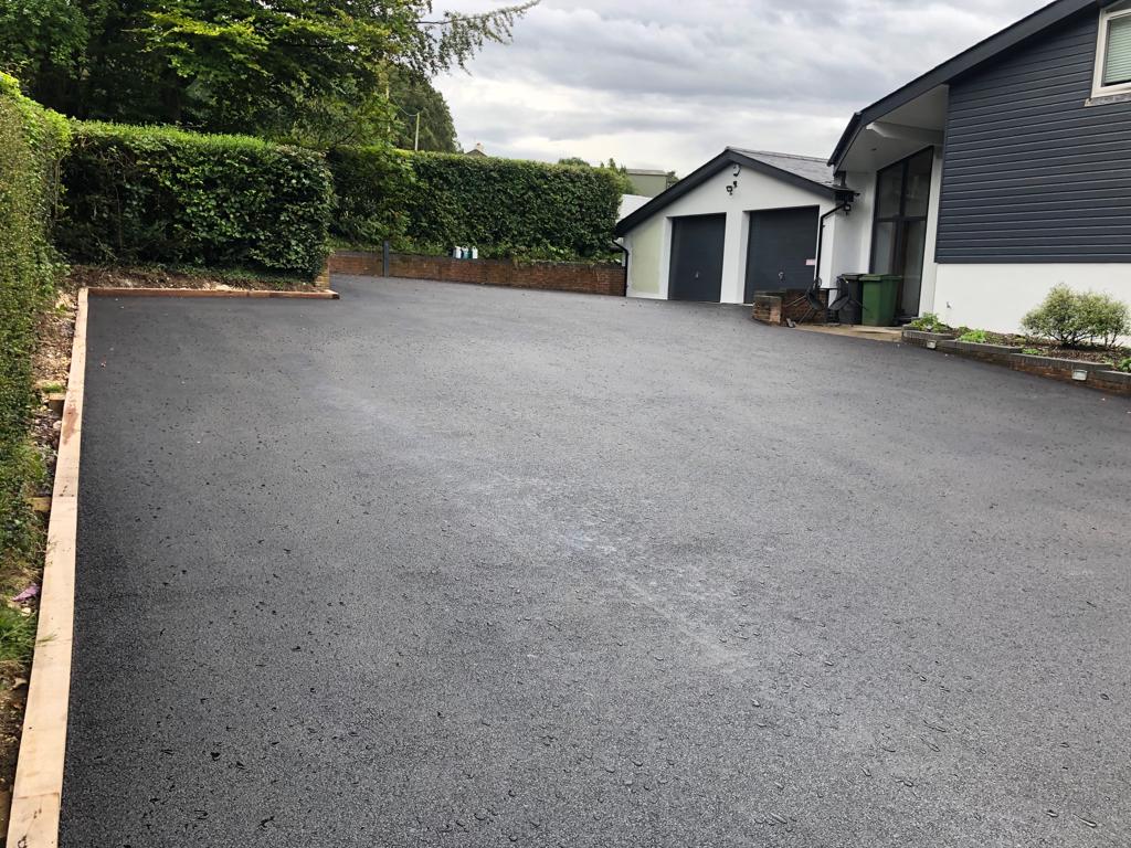 This is a photo of a asphalt driveway which is in the process of being installed by Barmera Road Tech SA